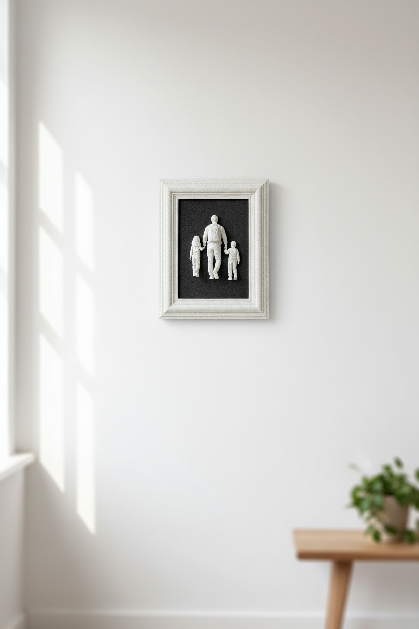 Quadretto Figurami appeso a parete moderna